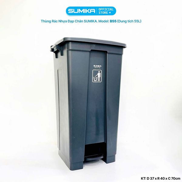  Thùng rác nhựa gia đình SUMIKA B55, dung tích 55L 