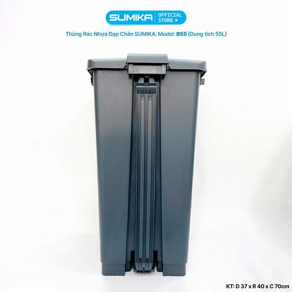  Thùng rác nhựa gia đình SUMIKA B55, dung tích 55L 