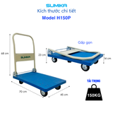  Xe đẩy hàng 4 bánh SUMIKA H150P, tải trọng 150kg 
