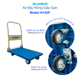  Xe đẩy hàng 4 bánh SUMIKA H150P, tải trọng 150kg 