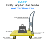  Xe đẩy hàng sàn nhựa SUMIKA T170, tải trọng 170kg 