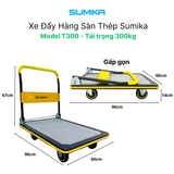  Xe đẩy hàng sàn thép SUMIKA T300, tải trọng 300kg 