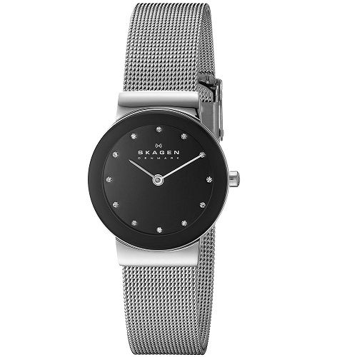  Đồng hồ nữ Skagen Black Dial Stainless Steel Mesh 