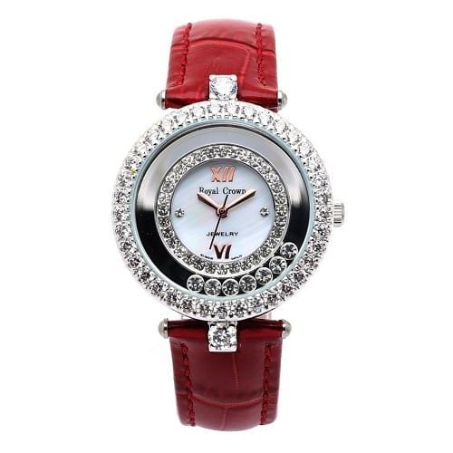  Đồng hồ nữ Royal Crown 3628 Dây Da Đỏ 