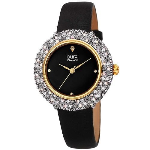 ng h n Burgi Swarovski Black Leather Hi u Chinh Hang
