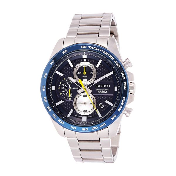  Đồng hồ nam Seiko Chronograph Quartz Watch with Stainless Steel Strap 