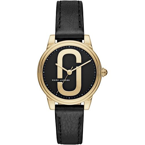  Đồng hồ nữ Marc Jacobs Corie Gold-Tone and Black Leather Three-Hand 
