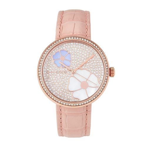  Đồng hồ nữ Michael Kors Courtney Rose Gold-Tone and Blush Croco Leather 