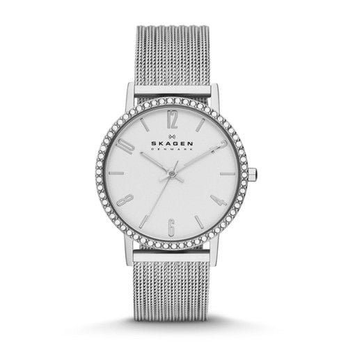  Đồng hồ nữ Skagen Women’s Crystal and Stainless Steel Mesh 