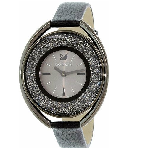  Đồng hồ nữ Swarovski Crystalline Oval Black Leather 