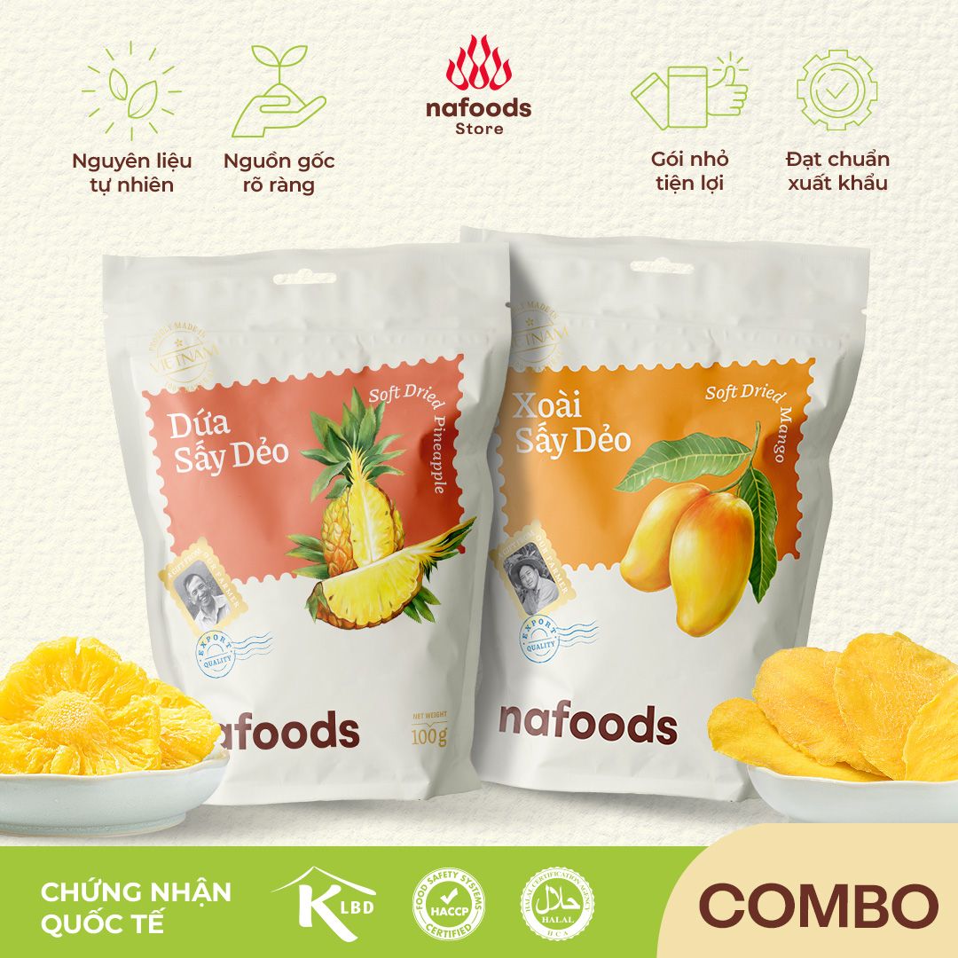  Combo Dứa & Xoài Sấy Dẻo 100g 