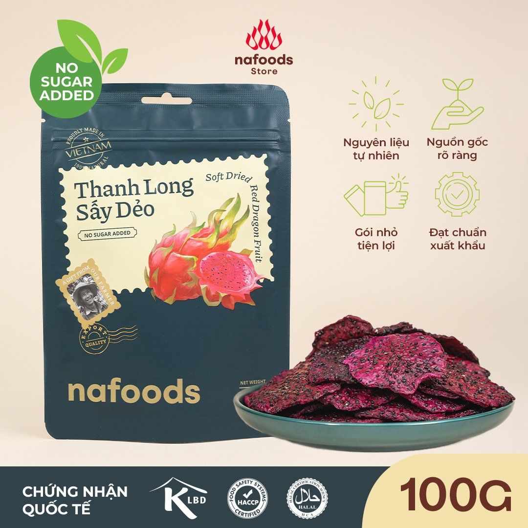  Thanh long đỏ sấy dẻo không đường - Túi 100g 