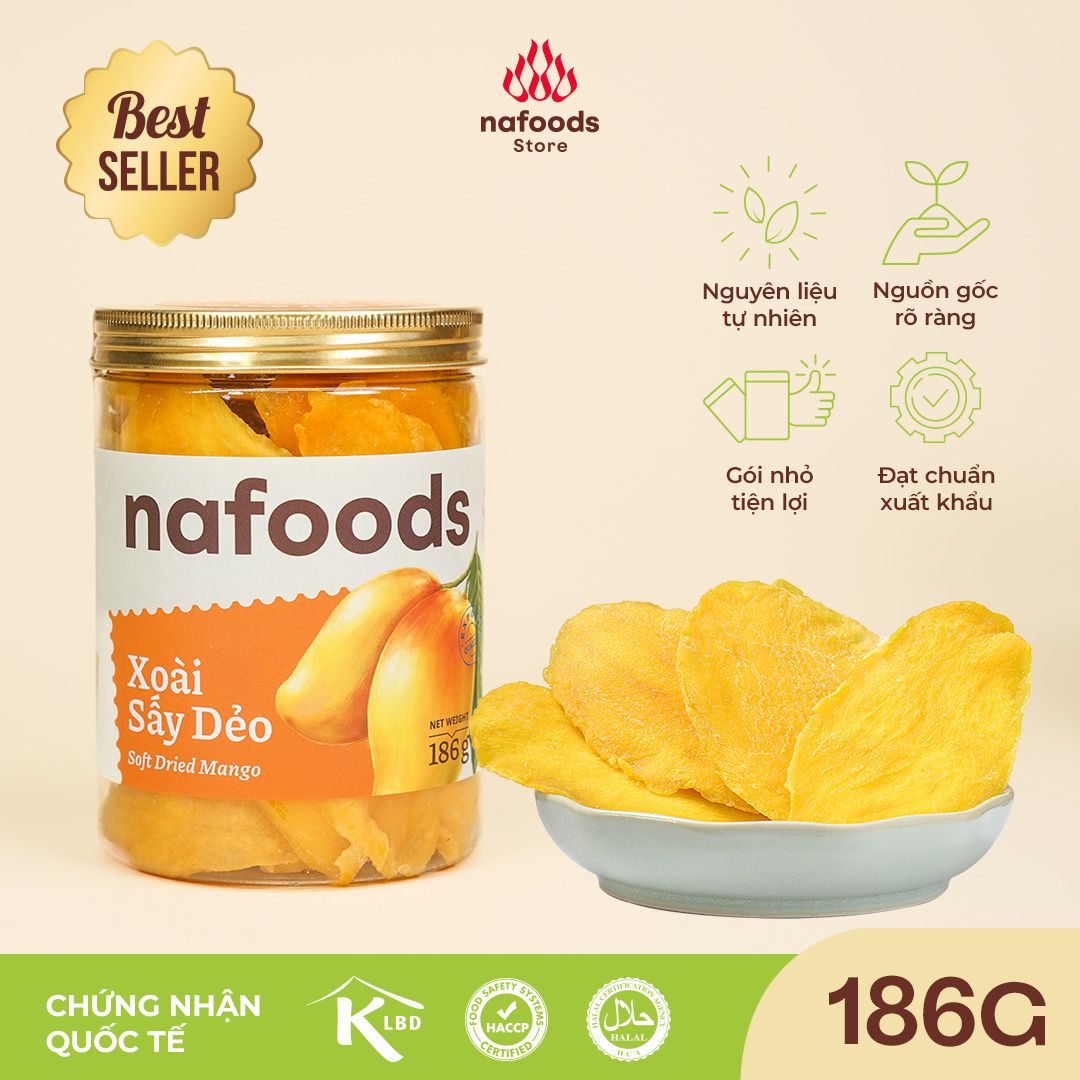  Xoài Sấy Dẻo Hũ 186g 