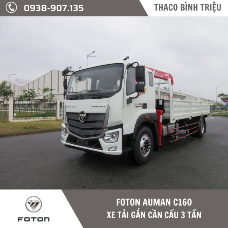 XE TẢI GẮN CẦN CẨU 3 TẤN THACO FOTON AUMAN C160
