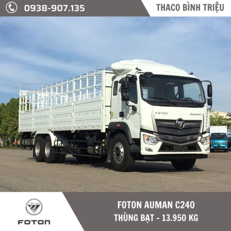 XE TẢI 3 CHÂN THACO FOTON AUMAN C240 - THÙNG MUI BẠT