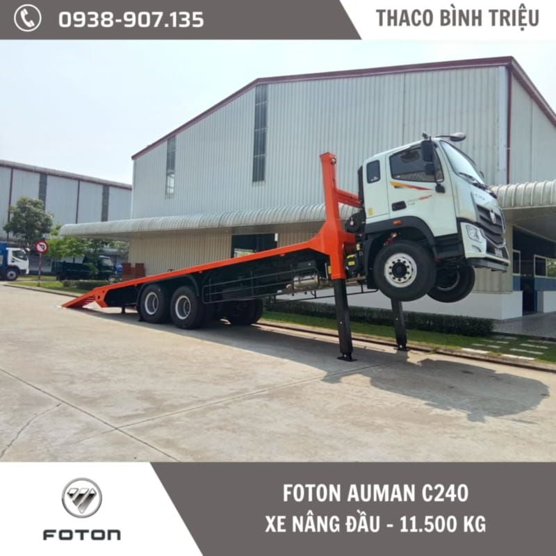 XE TẢI NÂNG ĐẦU CHỞ MÁY CÔNG TRÌNH AUMAN C240