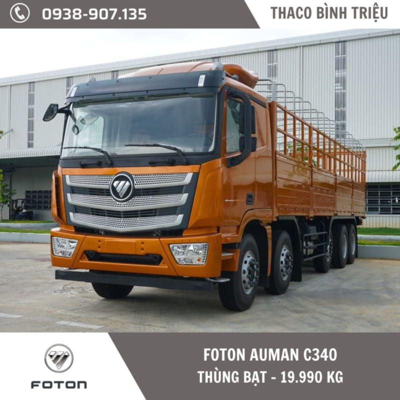 XE TẢI 5 CHÂN THACO FOTON AUMAN C340 - THÙNG MUI BẠT