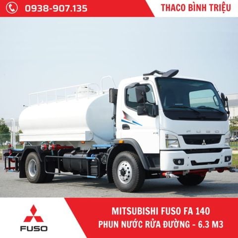 Xe xi téc phun nước rửa đường 6m3 | Fuso FA 140