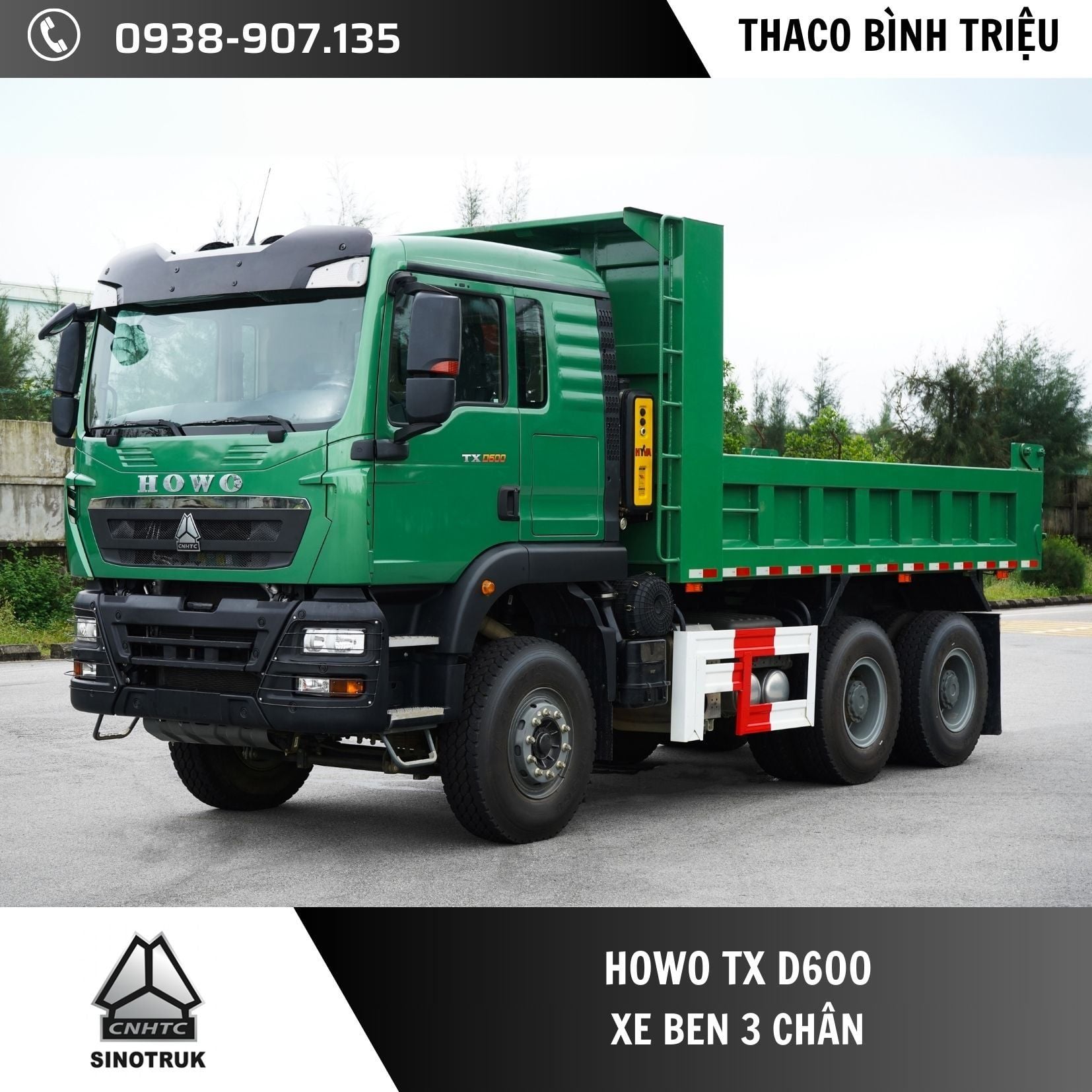 HOWO TX D600 | Xe ben Howo 3 chân
