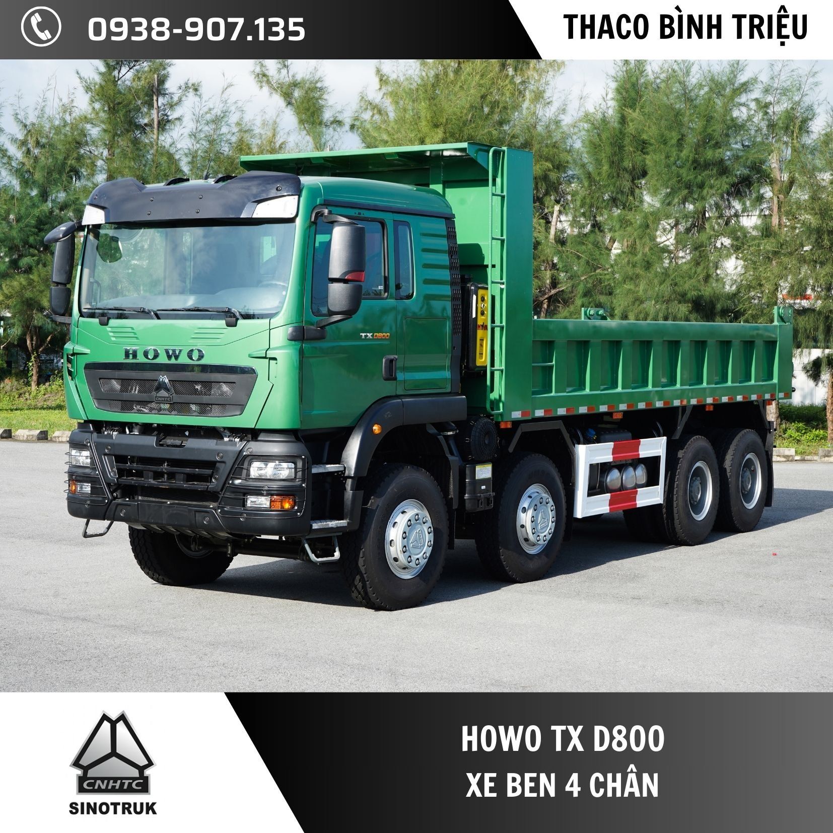 HOWO TX D800 | Xe ben Howo 4 chân