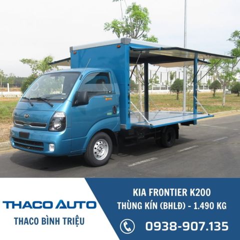 Xe tải KIA Frontier K200 | Thùng kín cánh dơi | 1.49 tấn 