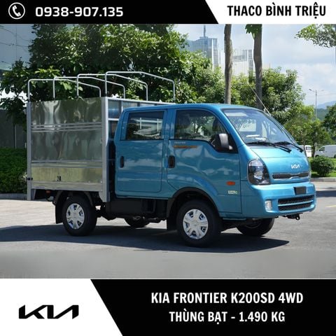 Kia K200SD 4WD | Thùng bạt 1490kg | Cabin đôi 6 chỗ 