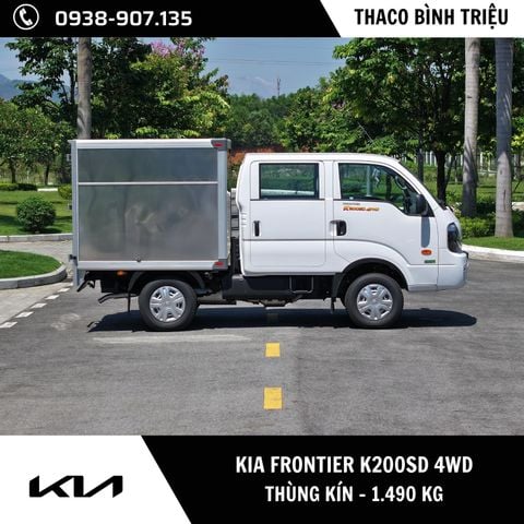 Kia K200SD 4WD | Thùng kín | Cabin đôi 6 chỗ