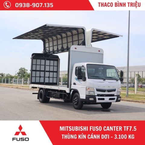 XE TẢI MITSUBISHI 3.5 TẤN FUSO CANTER TF7.5 - THÙNG KÍN CÁNH DƠI