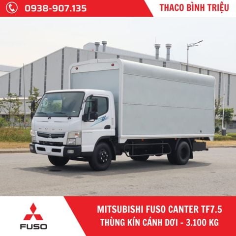 XE TẢI MITSUBISHI 3.5 TẤN FUSO CANTER TF7.5 - THÙNG KÍN CÁNH DƠI 