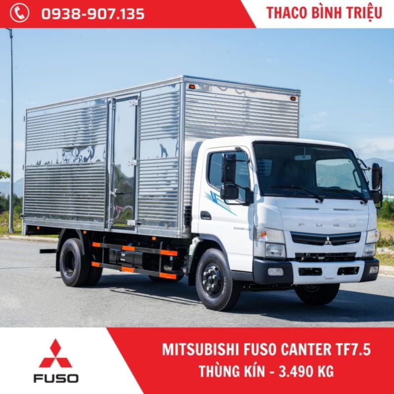 XE TẢI MITSUBISHI 3.5 TẤN FUSO CANTER TF7.5 - THÙNG KÍN