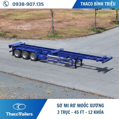 XE SƠ MI RƠ MOÓC THACO CHỞ CONTAINER 45 FEET | 3 TRỤC | 12 KHÓA 