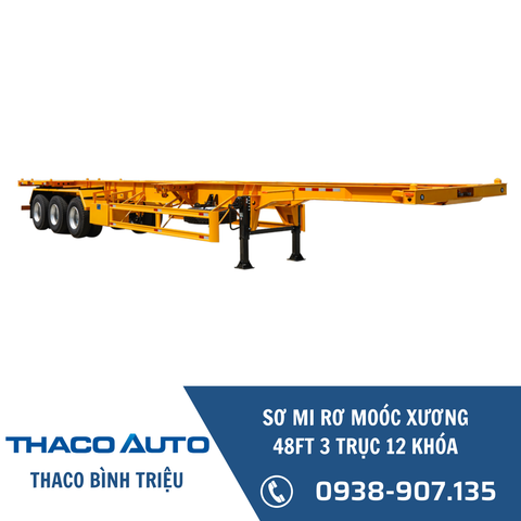 XE SƠ MI RƠ MOÓC THACO CHỞ CONTAINER 48 FEET | 3 TRỤC | 12 KHÓA