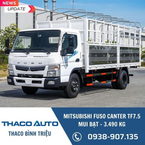 Xe tải Mitsubishi 3.5 tấn | Fuso Canter TF7.5 | Thùng mui bạt 