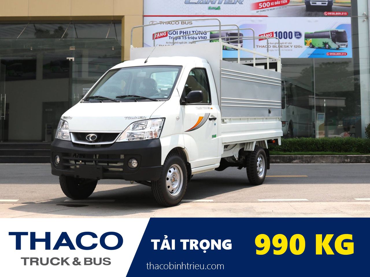 Xe tải THACO TOWNER 990 - Thùng mui bạt - Xe tải 990 kg - THACO Bình Triệu