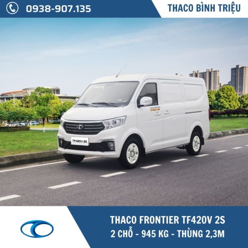 XE TẢI VAN THACO  2 CHỖ | TF420 V 2S | 945 KG | THÙNG 2,3M