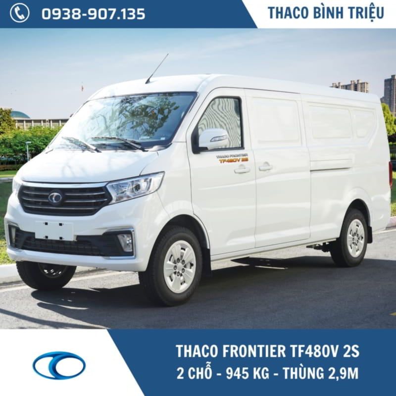 XE TẢI VAN THACO 2 CHỖ | TF480V 2S | 945 KG | THÙNG DÀI 2,9 M