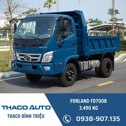 Xe ben Thaco Forland FD700 | Xe ben Thaco 3.5 tấn 3 khối | Máy lớn 