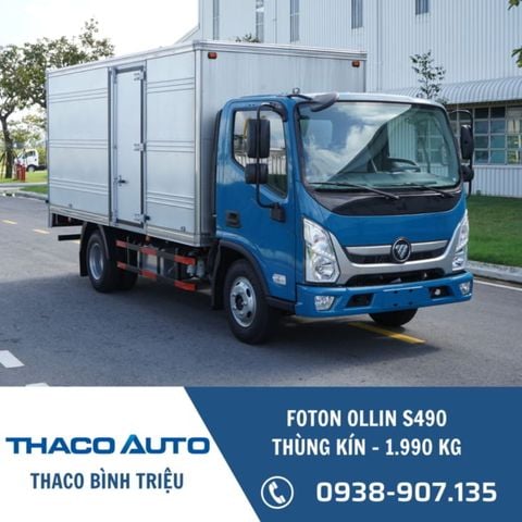  XE TẢI 1.9 TẤN THACO FOTON OLLIN S490 - THÙNG KÍN 