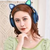  Tai Nghe Bluetooth 5.0 Chụp Tai Hình Mèo Tích Hợp Đèn Led 
