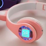  Tai Nghe Bluetooth 5.0 Chụp Tai Hình Mèo Tích Hợp Đèn Led 