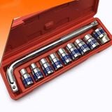  Bộ Khẩu (Bộ Tuýp) 10 Món 1/2" Cần L Hỗ Trợ Thợ Máy 