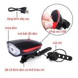 Đèn Led Xe Đạp Thể Thao Siêu Sáng Sạc Pin USB 