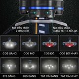  Đèn Pin Đội Đầu 8 Bóng Led Sạc USB Tiện Lợi 