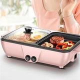 Bếp Lẩu Nướng Điện Chống Dính Mini Cao Cấp 2 Trong 1 