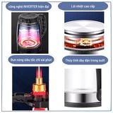  Ấm Đun Nước Siêu Tốc 2 Lít Thủy Tinh Trong Suốt 