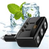  Bộ Chia Tẩu Sạc Ô Tô 3 Cổng 2 Tẩu USB Xoay 90 Độ Đa Năng 