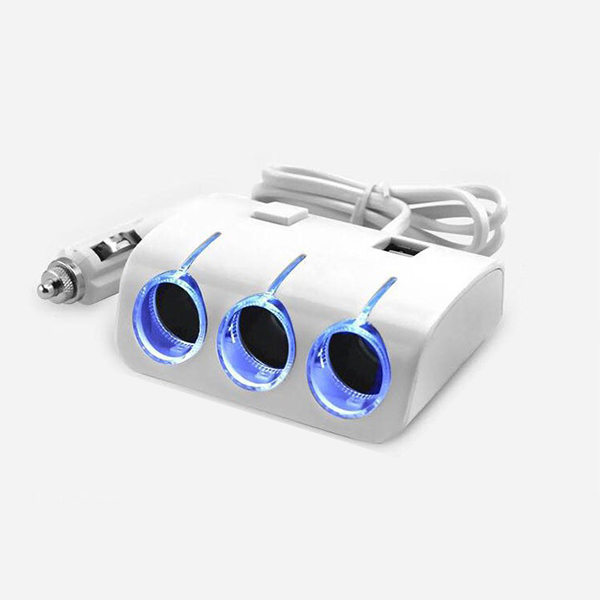 Bộ Chia Tẩu Sạc Xe Hơi 3 Cổng Tẩu, 2 Cổng USB Cao Cấp