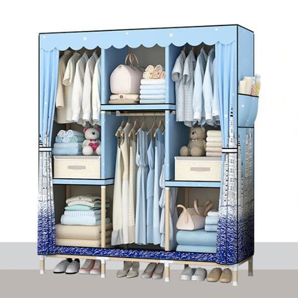 Tủ Vải Khung Gỗ 3 Ngăn Có Lót Vải Cỡ Lớn