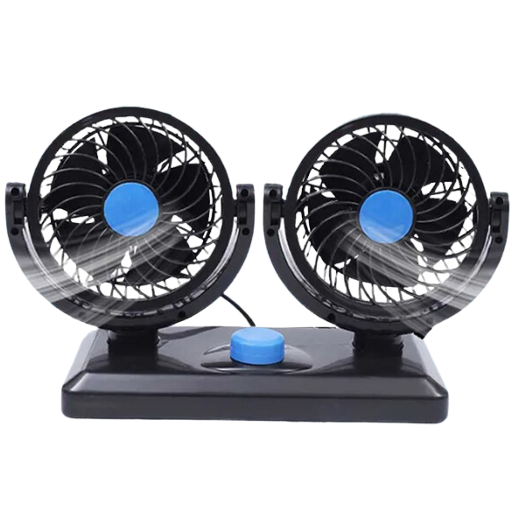 Quạt Đôi Xoay 360 Độ Dùng Trên Ô Tô Tiện Dụng