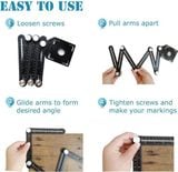  Thước Đo 6 Góc Gấp Lỗ Định Vị Đa Năng Bằng Hợp Kim Nhôm 